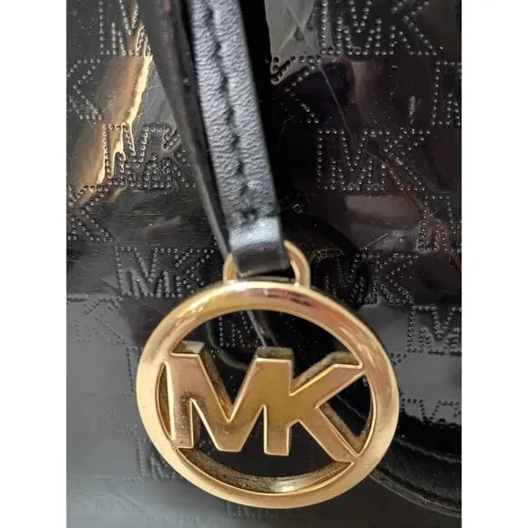 MICHAEL Jet Set Black Patent Leather Embossed Tote - EUC - Picture 4 of 7